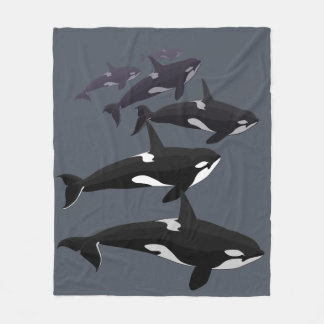 Orca Whale Blanket Killer Whale Fleece Blankets