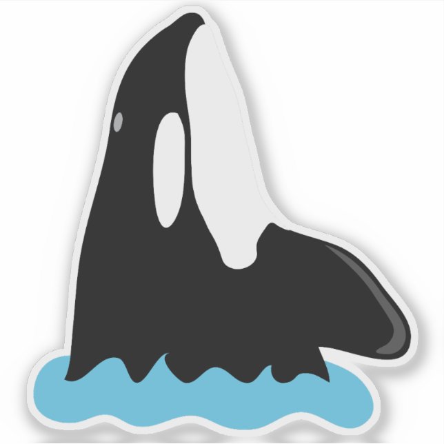 Orca Whale Bobbing Out Of The Water Sticker (Front)