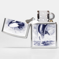 Orca Whale Breaching Zippo Lighter