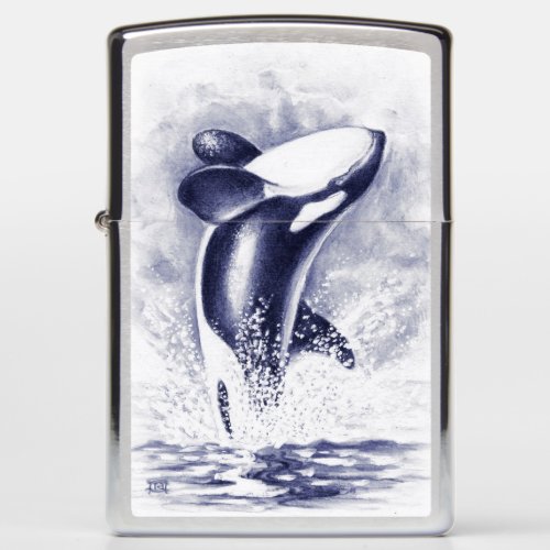 Orca Whale Breaching Zippo Lighter