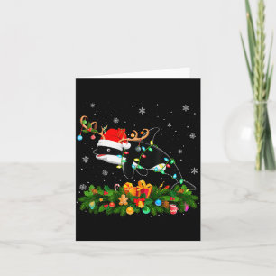 Orca Whale Christmas Lights Reindeer Santa Xmas Ad Card