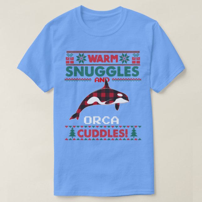 Orca Whale Christmas Pajama Shirt Ugly Christmas S (Design Front)