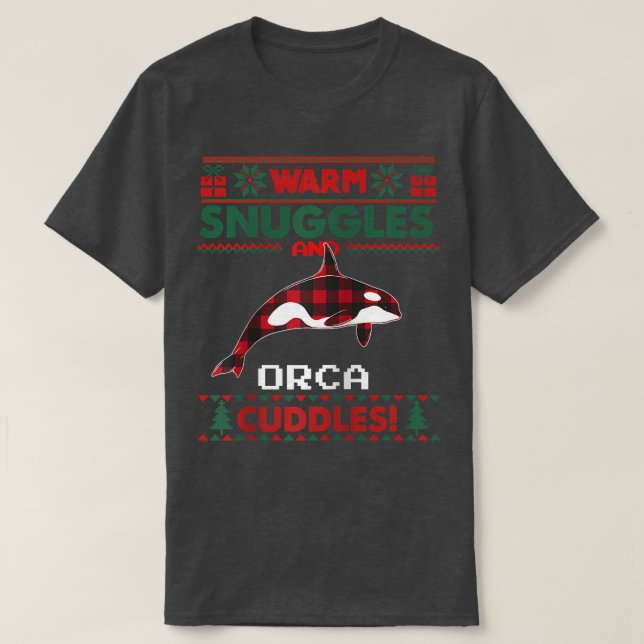 Orca Whale Christmas Pajama  Ugly Christmas Sweate T-Shirt (Design Front)