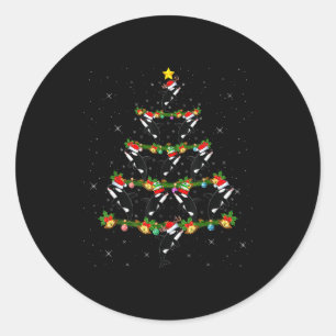 Orca Whale Christmas Tree Lights Santa Funny Sea A Classic Round Sticker
