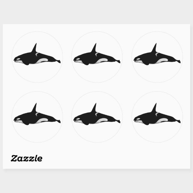 ORCA WHALE CLASSIC ROUND STICKER (Sheet)