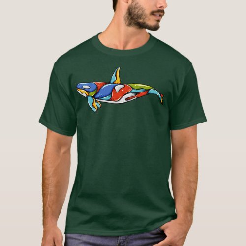 Orca whale colorful T_Shirt