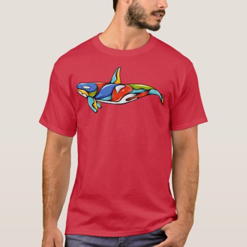 Orca whale colorful T_Shirt