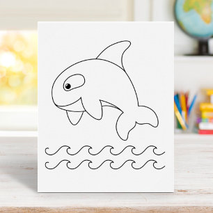 Orca Whale Coloring Page Poster