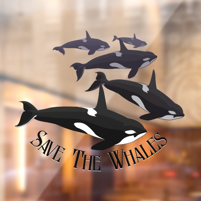 Orca Whale Decal Custom Whale Art Window Cling (Sheet 2)