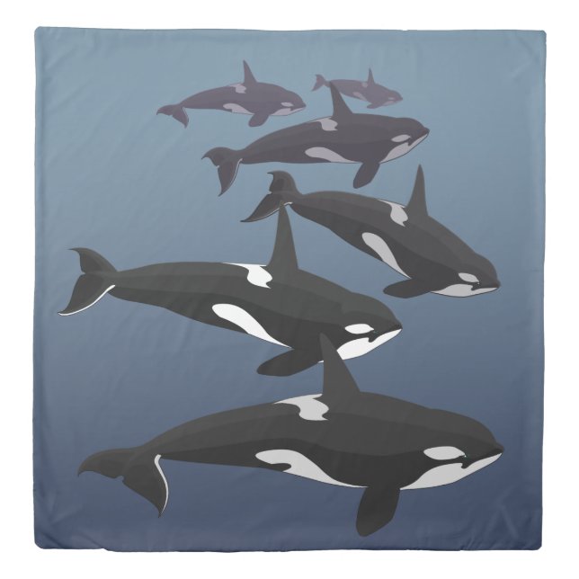 Orca Whale Duvet Killer Whale Duvet Covers (Front)