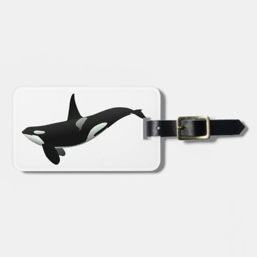 Orca whale illustration _ Choose background color Luggage Tag