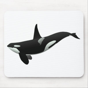 Orca whale illustration - Choose background color Mouse Pad