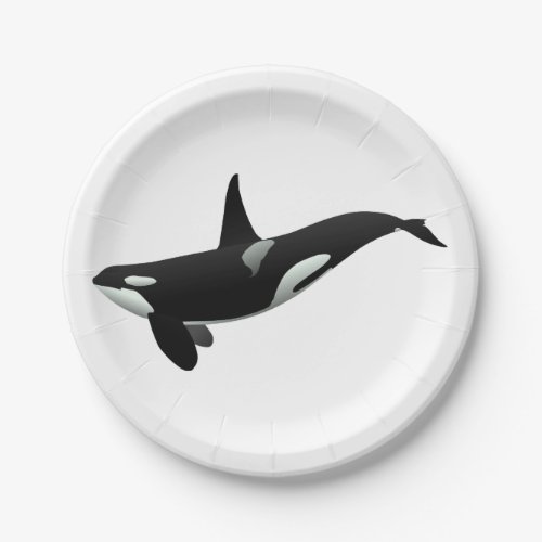 Orca whale illustration _ Choose background color Paper Plates