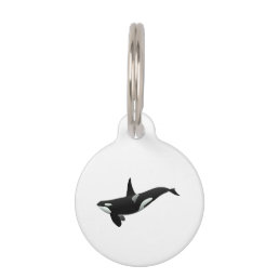 Orca whale illustration - Choose background color Pet ID Tag
