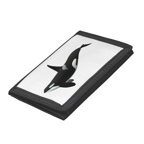 Orca whale illustration _ Choose background color Trifold Wallet