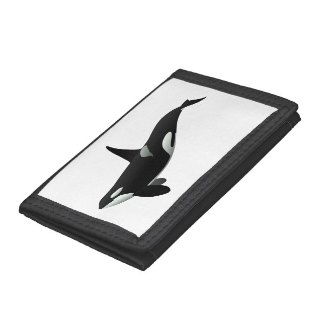 Orca whale illustration - Choose background color Trifold Wallet (Bottom)
