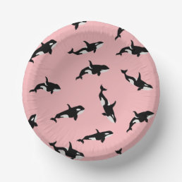 Orca Whale Illustration Pod Pattern Sea Baby Pink Paper Bowls