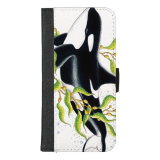 Orca whale In Kelp Forest ink art