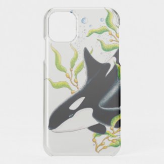 Orca whale In Kelp Forest ink art Uncommon iPhone Case