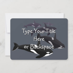 Orca Whale Invitations Personalized Whale RSVP