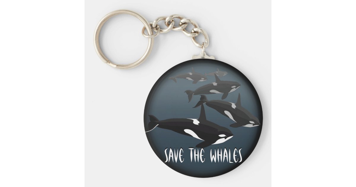 Orca Whale Keychain Personalized Whale Art Gifts Zazzle