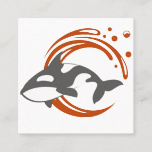 Orca Whale Mascot Logo Square Business Card