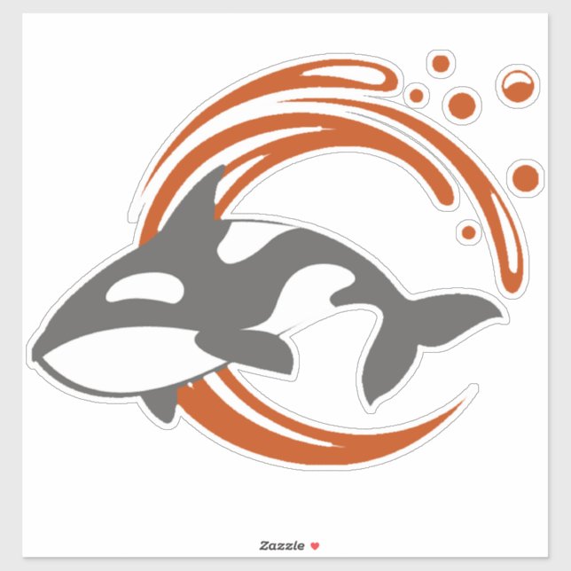 Orca Whale Mascot Logo Sticker (Sheet)