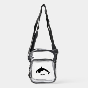 Orca Whale Monogrammed Personalized Clear Crossbody Bag