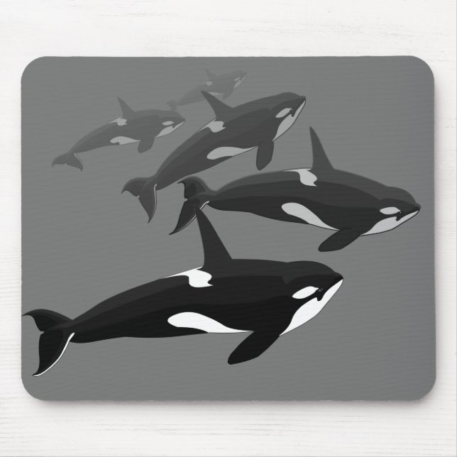 Orca Whale Mousepad Custom Killer Whale Mouse Pad (Front)