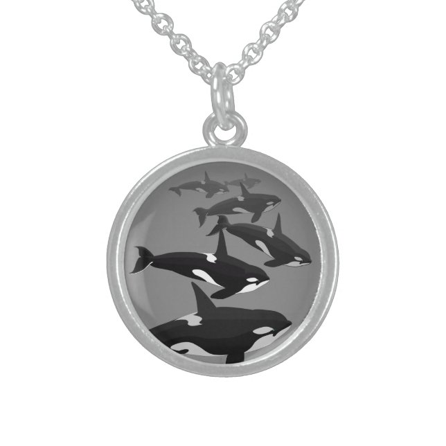 Orca Whale Necklace Killer Whale Art Jewelry (Front)