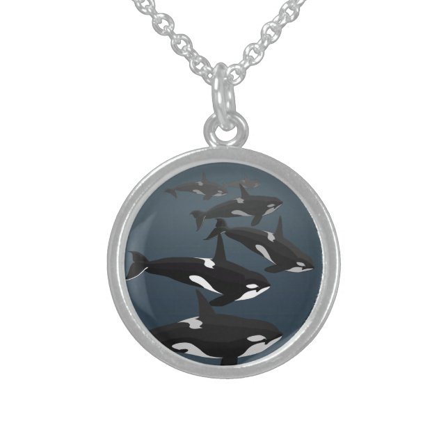 Orca Whale Necklace Killer Whale Art Jewelry (Front)