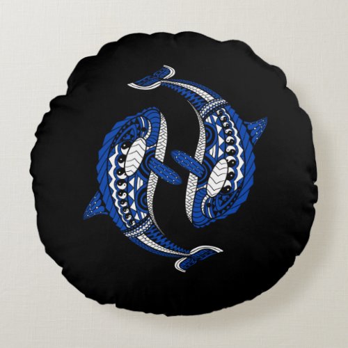 Orca Whale Ocean Animals Round Pillow