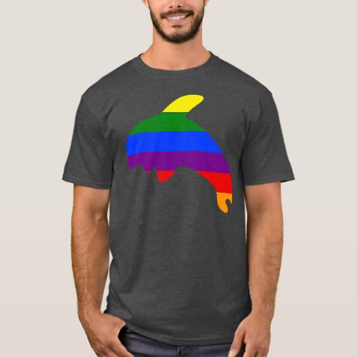 Orca Whale Rainbow Flag T_Shirt