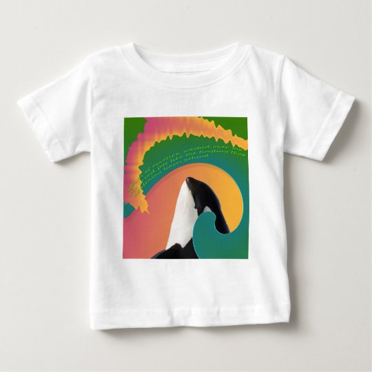 Orca Whale Rainbow Wave Baby T-Shirt