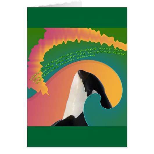 Orca Whale Rainbow Wave Cards (Front)
