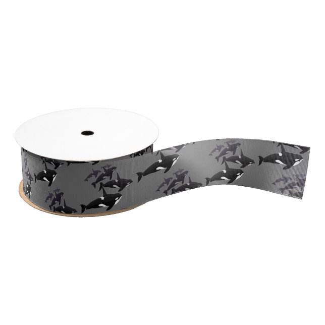 Orca Whale Ribbon Paper Custom Killer Whale Ribbon (Spool)