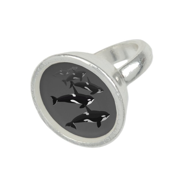 Orca Whale Ring Killer Whale Art Jewelry (Top)