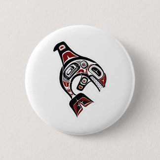 Orca Whale Salish design Pacific Northwest native Button