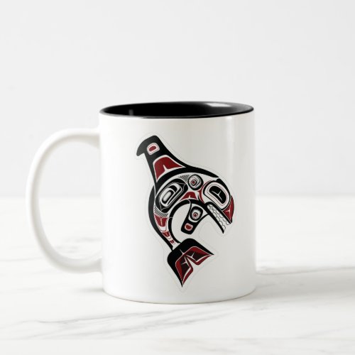 Orca Whale Salish design Pacific Northwest native Two_Tone Coffee Mug