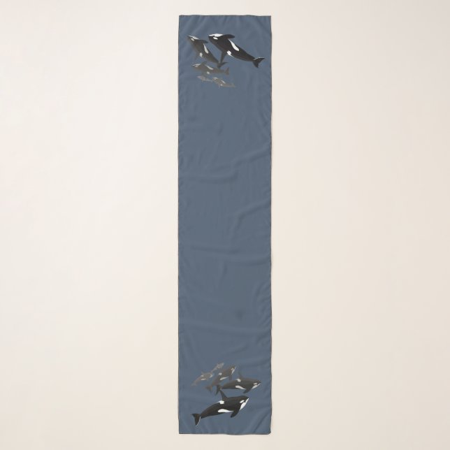 Orca Whale Scarf Killer Whale Art Scarves Gifts (Front)