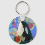 Orca Whale Spy Hop Multicolor Graphic-i See You Keychain at Zazzle