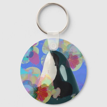 Orca Whale Spy Hop Multicolor Graphic-i See You Keychain