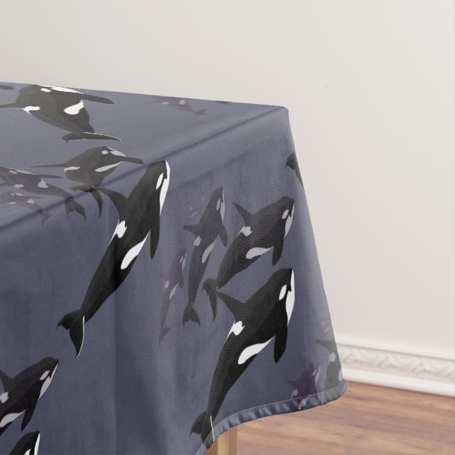 Orca Whale Tablecloth Killer Whale Art Tablecloth (In Situ)