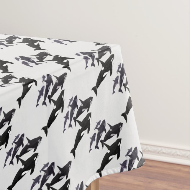 Orca Whale Tablecloth Killer Whale Art Tablecloth (In Situ)