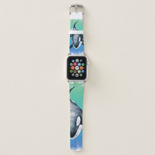 Orca Whale Teal crystal Apple Watch Band