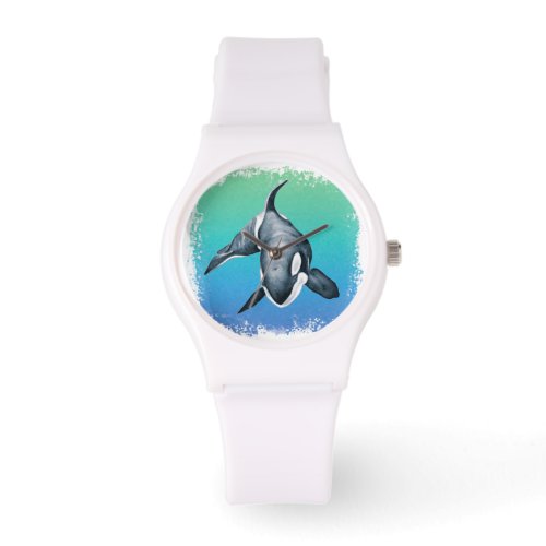 Orca Whale Teal crystal Watch