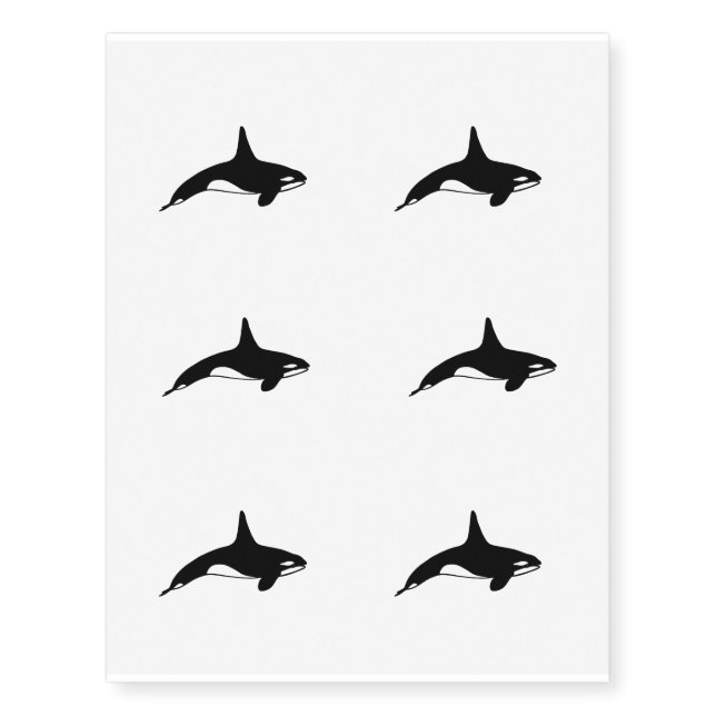 Orca whale Temporary Tattoos (Front)