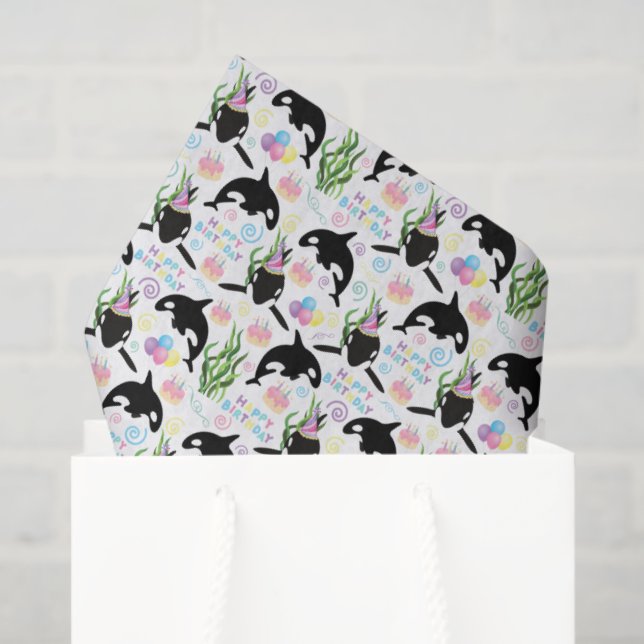 Orca Whale Tissue Paper inWhite (Gift Bag)