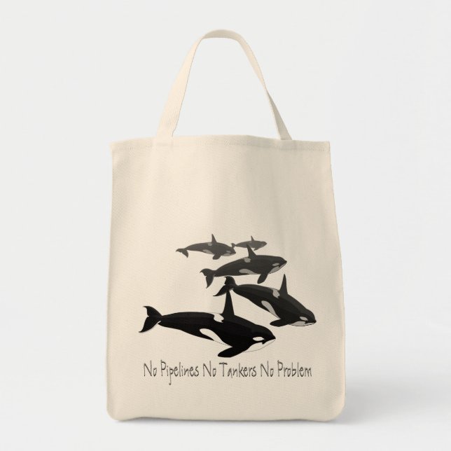 Orca Whale Tote Bag Eco-Friendly Killer Whale Bag (Front)