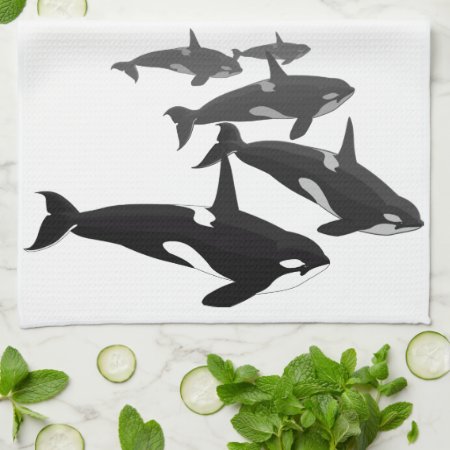 Orca Whale Towel Killer Whale Dish Towels & Decor